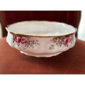 Queen Anne Summer Rose Large Serving Bowl Open Round 8.75”